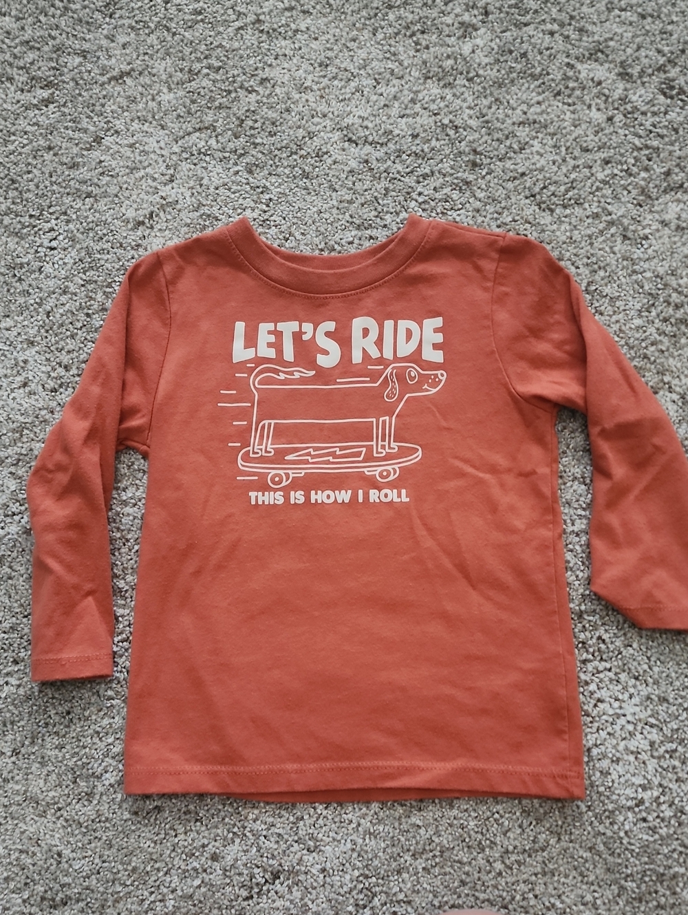 Garanimals Rust Orange 'Let's Ride' Long-Sleeve Tee